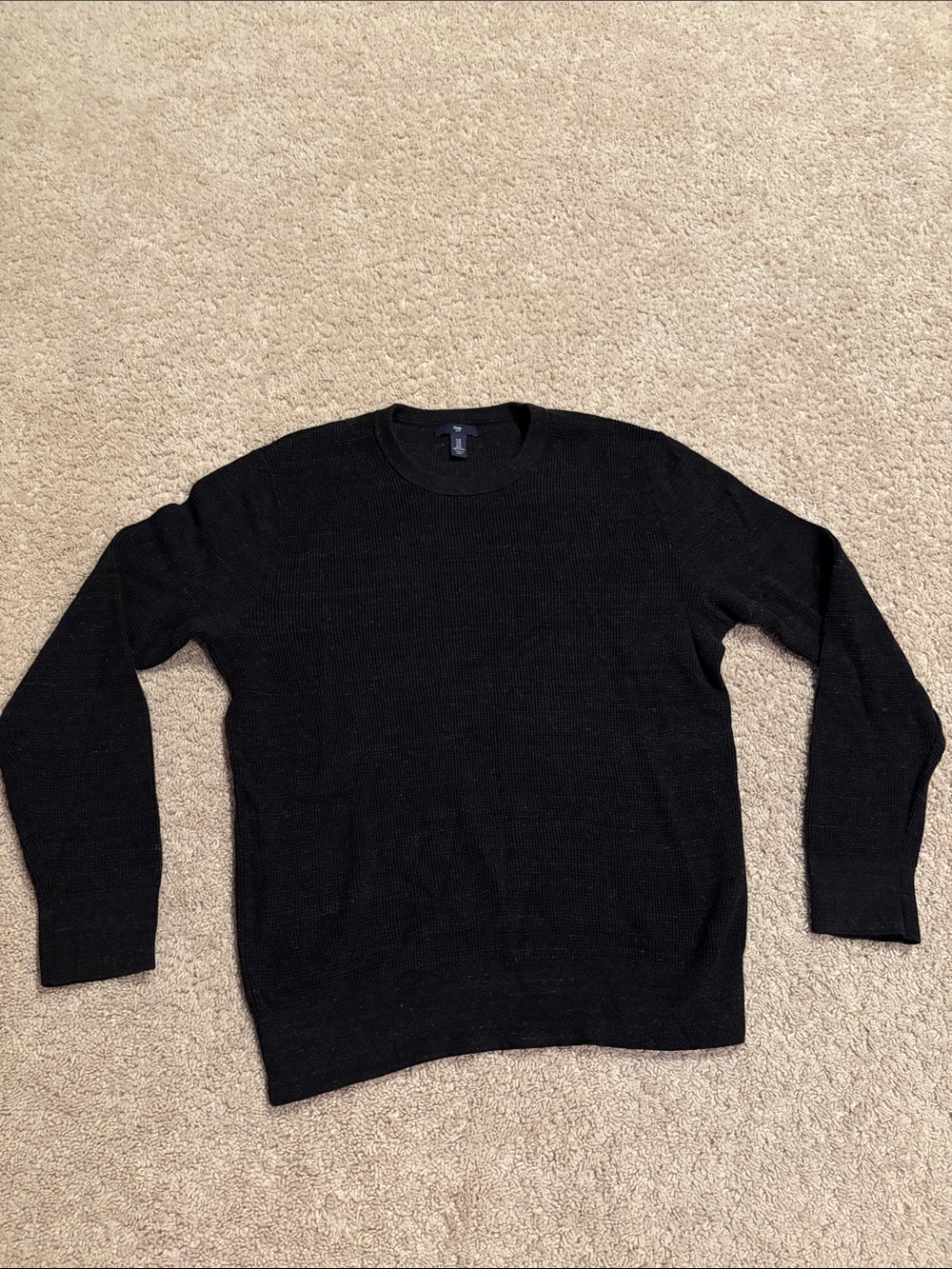 EUC-GAP Factory Men's Classic Marled Black Crewneck Sweater
